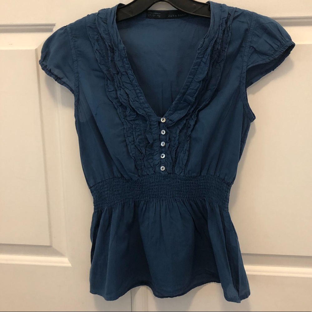 Zara Short Sleeve Peplum Style Top